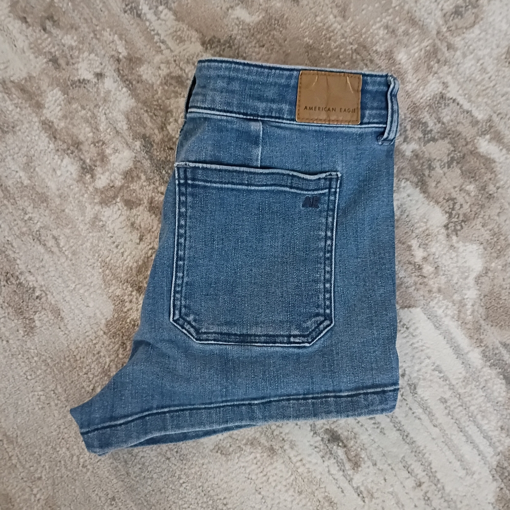 American Eagle Super Stretch High Rise Shortie Jean Shorts
